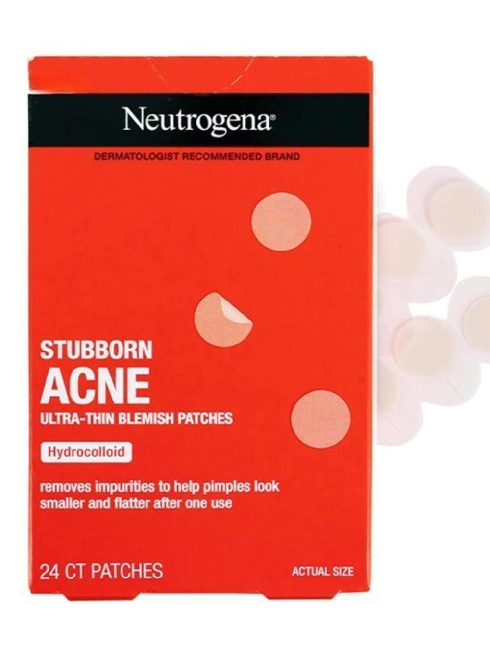 Neutrogena Stubborn Acne Pimple Patches Ultra-Thin Hydrocolloid 24 Spot Stickers
